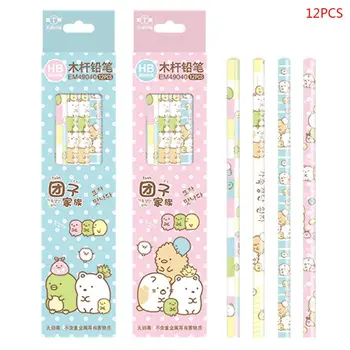 

12pcs Wooden Pencil Cute Kawaii Pencils School Office Supplies Stationery Student Personality Gift Art Supplies