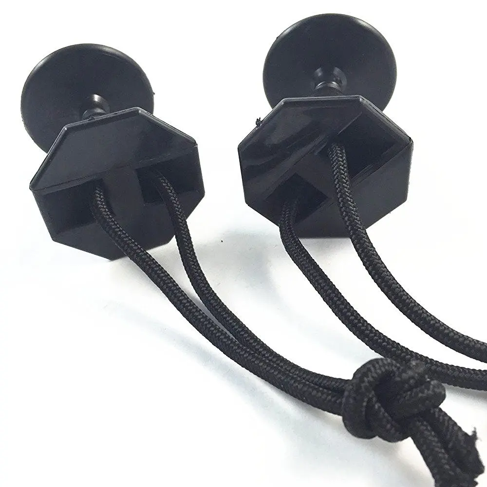 6pcs Black Surf Leash Plugs Attachment with Cord for Plastic Bodyboard Surfboard