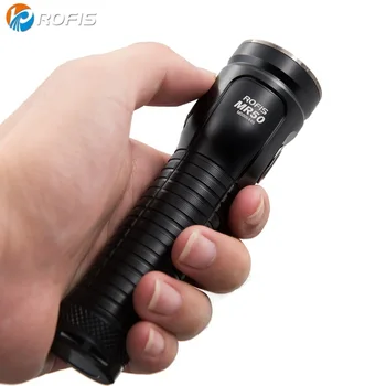 

Rofis MR50 USB Rechargeable LED Flashlight CREE XHP50.2 CW 2500 lumen Tactical Torch Flashligh with 5000mAh li-ion battery