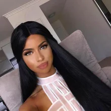 180% Density Silky Straight Human Hair Full Lace Wigs Best Brazilian Virgin Hair Thick Straight Glueless Lace Front Wigs
