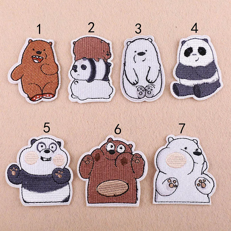 

Cartoon Animals Embroidery Applique Iron On Patch For Cute Bear Badge Paste Sewing Panda Stickers DIY Clothing Accessories Decor