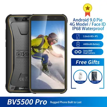 Перейти на Алиэкспресс и купить Blackview BV5500 pro смартфон с 5,5-дюймовым дисплеем, ОЗУ 3 ГБ, ПЗУ 16 ГБ, 4400 мАч, Android 9,0