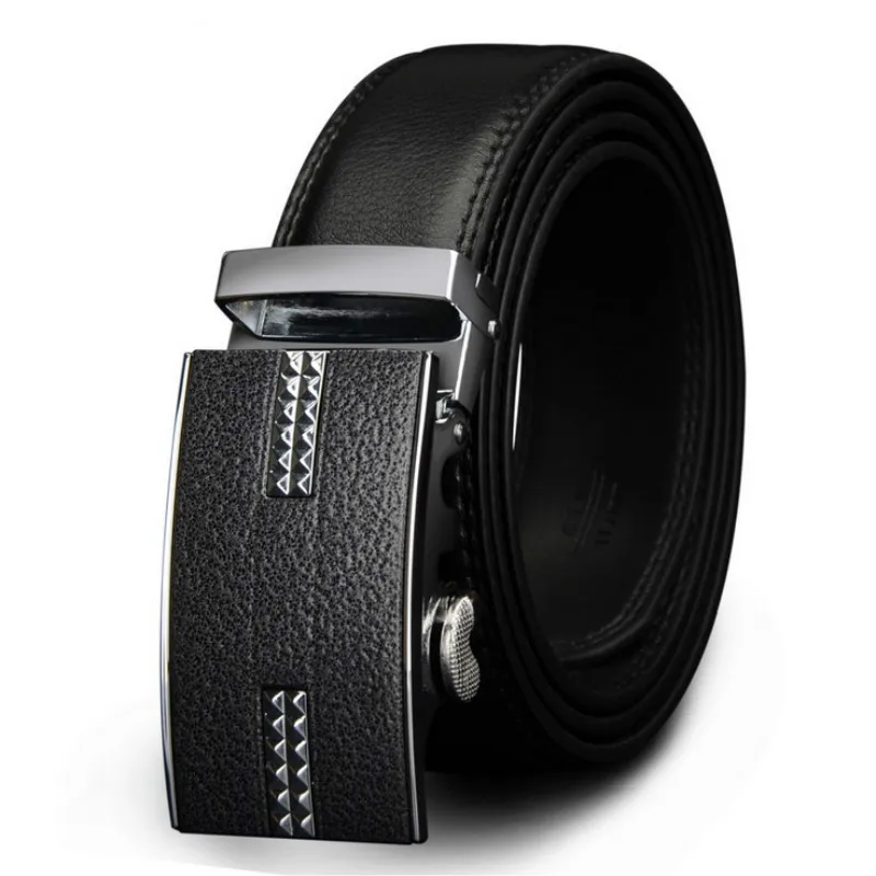 

SOEI Leather Automatic Buckle Belts For Men Luxury Designer Buckle With Metal Mens Belt Black Belts For Men Business Men Belt