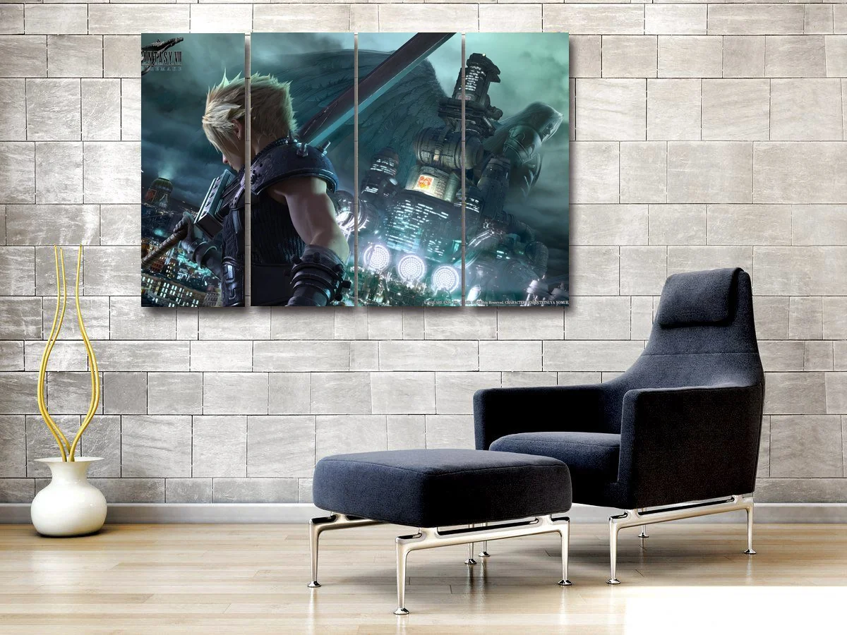 

Canvas Modular Poster Painting 4 Pieces Final Fantasy 7 for Living Room Wall Modern Art Home Decor Pictures