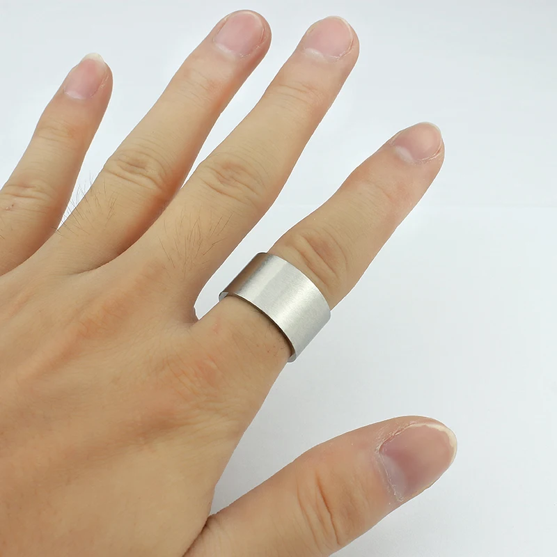Широкий 12 мм кольцо из нержавеющей стали 316L обручальные кольца для женщин ювелирные украшения титановые стальные кольца в стиле панк