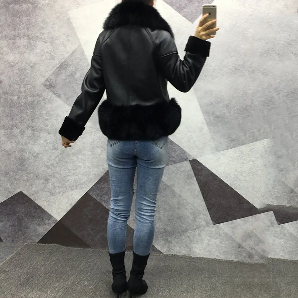 women genuine leather jacket with fur (10)