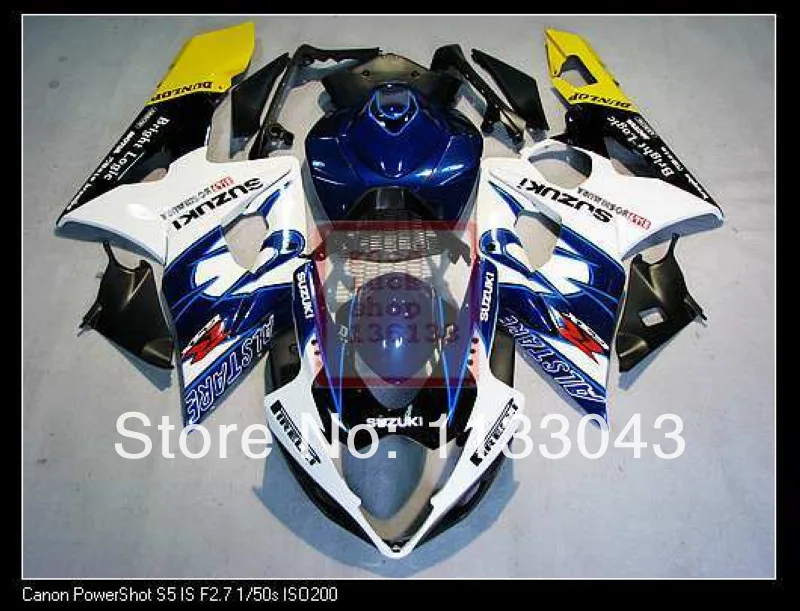 Инжекционная форма синий/белый H4367 полный комплект обтекателя Для SUZUKI GSX R1000 K5 05 06