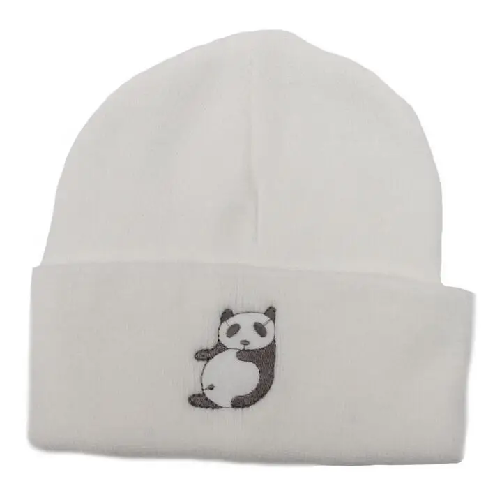Новое поступление, зимние шапки, шапки для женщин в стиле хип-хоп, головные уборы мультяшный Микки, вязаные шапки с ушками, женские шапки Skullies для зимы - Цвет: white