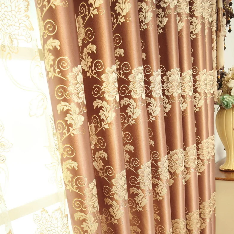 Роскошный Комплект штор, жаккардовый тюль, занавески для гостиной, ткань, Затемненные занавески для спальни, домашний декор, занавески TM08#40