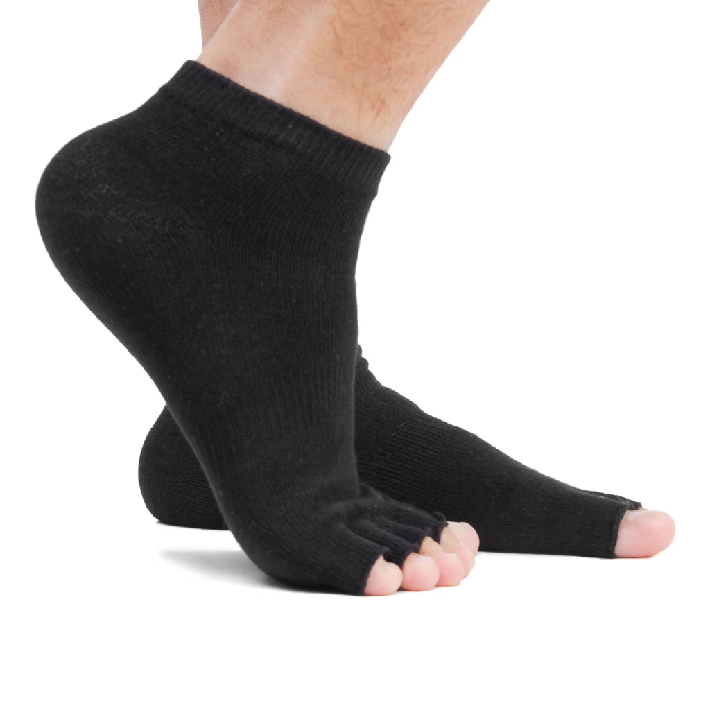 1 пара, черные носки унисекс с пятью пальцами, носки с открытыми пальцами для мужчин и женщин, ножной браслет для занятий спортом, йогой, пилатесом, chaussette