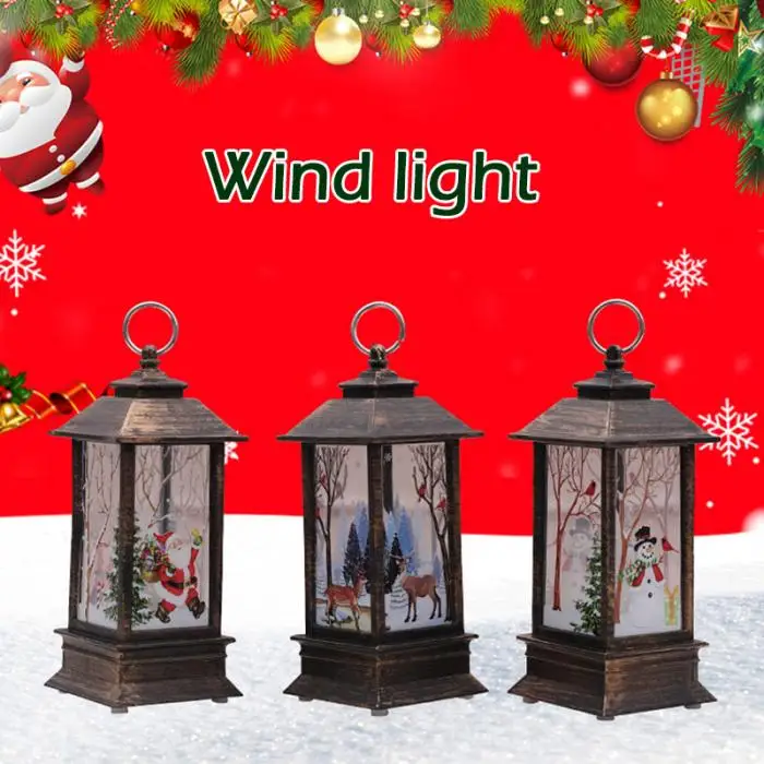 Christmas Candlestick Lantern Light Candle Holder Lamp Bulb Home Party Decor MYDING