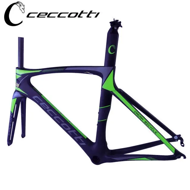 Green Ceccotti бренд карбоновая дорожная рама C09-1 красный цвет велосипедные рамы di2 и механический велосипедные рамы - Цвет: Green