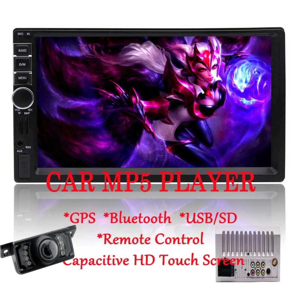 

Touch Scree Car Mp5 Stereo unit GPS free offline navigation Car Radio supports Bluetooth/AM/USB/TF/MP3/MP5 Video 7 Colorful GPS