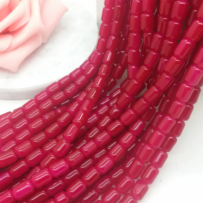 30Pcs DIY 6X8mm Glass Crystal Cylinder Spacer Loose Beads Jewelry Making IM05