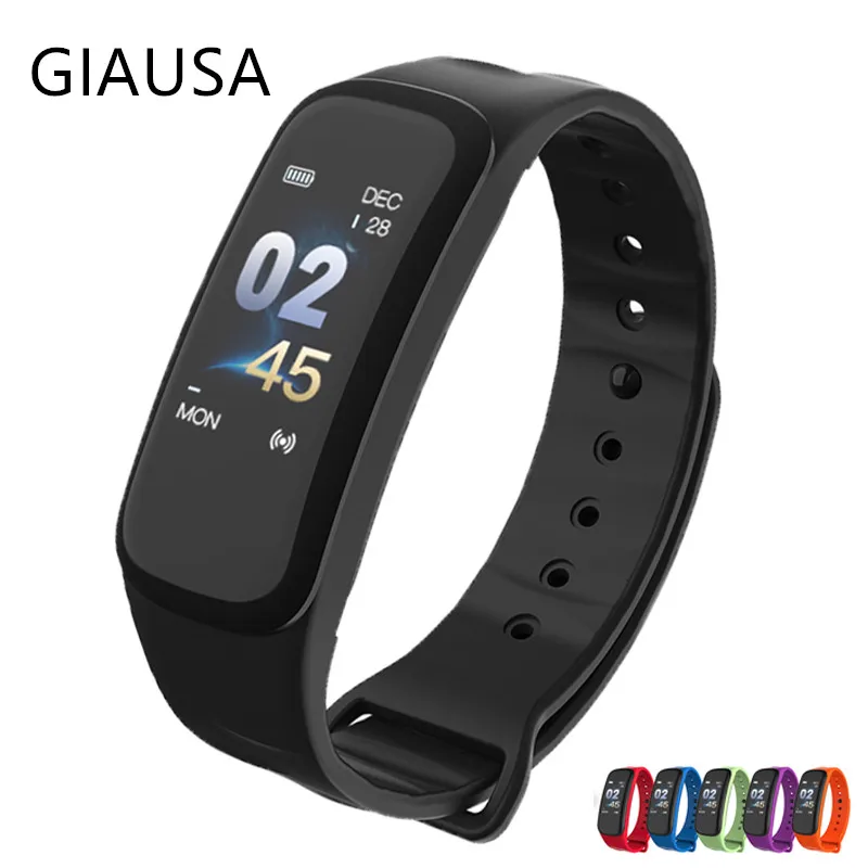 

GIAUSA C1Plus Smart Bracelet Color Screen Blood Pressure Fitness Tracker Heart Rate Monitor Smart Band Sport for Android IOS