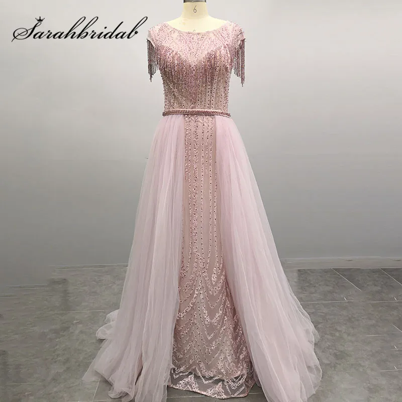 Элегантное женское вечернее торжественное платье, длинное вышитое бисером платье с открытой спиной и поясом, вечерние платья для выпускного бала CC5490 - Цвет: Mauve