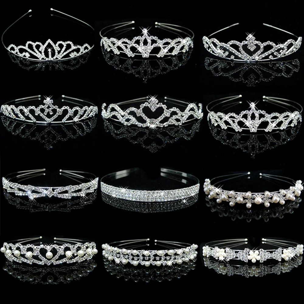 

Fashion Women Girl Wedding Bridal Flower Girls Children Kids Pearl Wave Crystal Party Hair Band Headband Crown Headwear