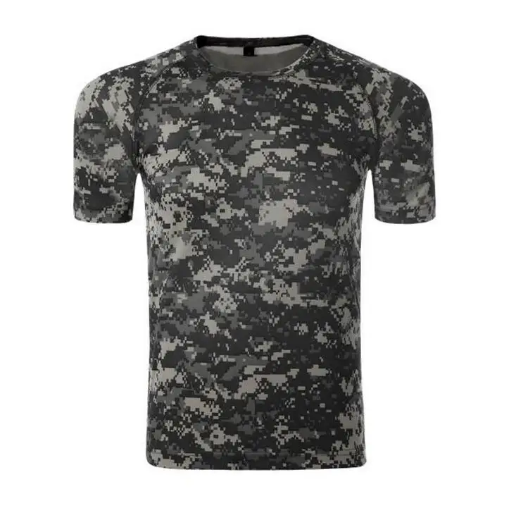 Летний военный Камуфляжный мужской футболка Повседневная тактическая армейская футболка с круглым вырезом Мужская быстросохнущая камуфляжная одежда с короткими рукавами - Цвет: 2