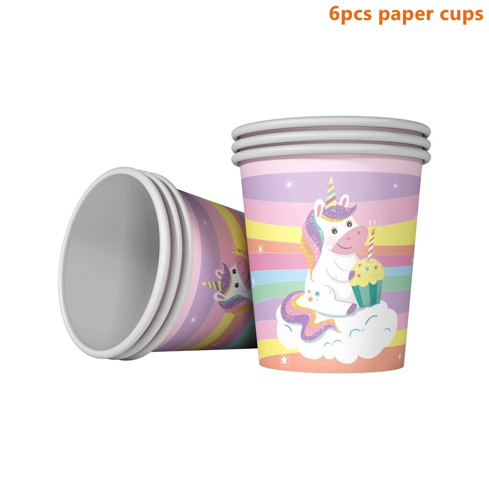 Rainbow Style 4 Taoup розовый день рождения Единорог рога шапки Единорог набор посуды салфетки торт Топпер баннеры Единорог вечерние украшения Babyshower девушка - Цвет: Rainbow Style 4
