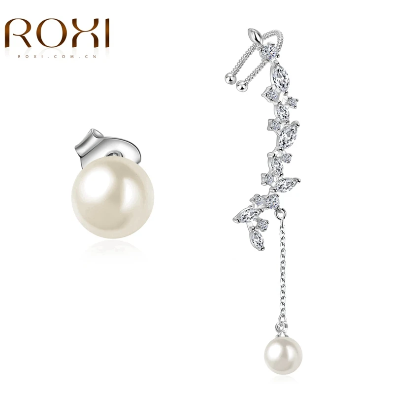 

ROXI Brand Fashion Women Dangle Earrings White Gold Color Zircon Irregular Lady Jewelry Wedding Party Female Drop Ear Earrings