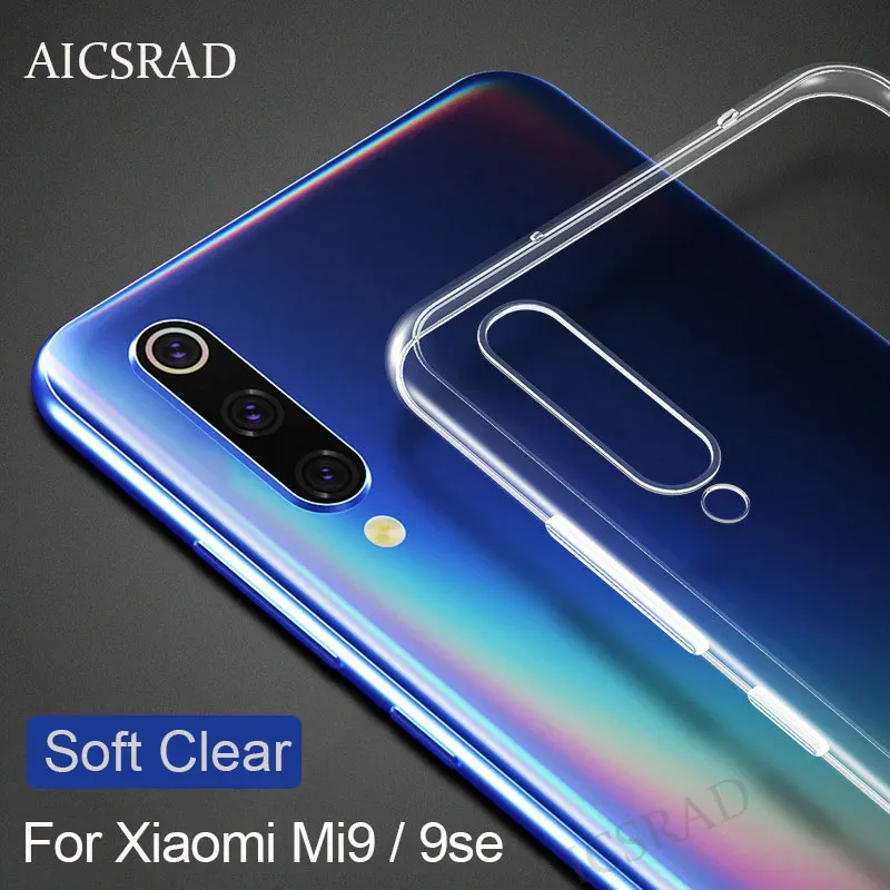 Мягкий прозрачный чехол из ТПУ для xiaomi mi 9 SE силиконовая резина прозрачная задняя