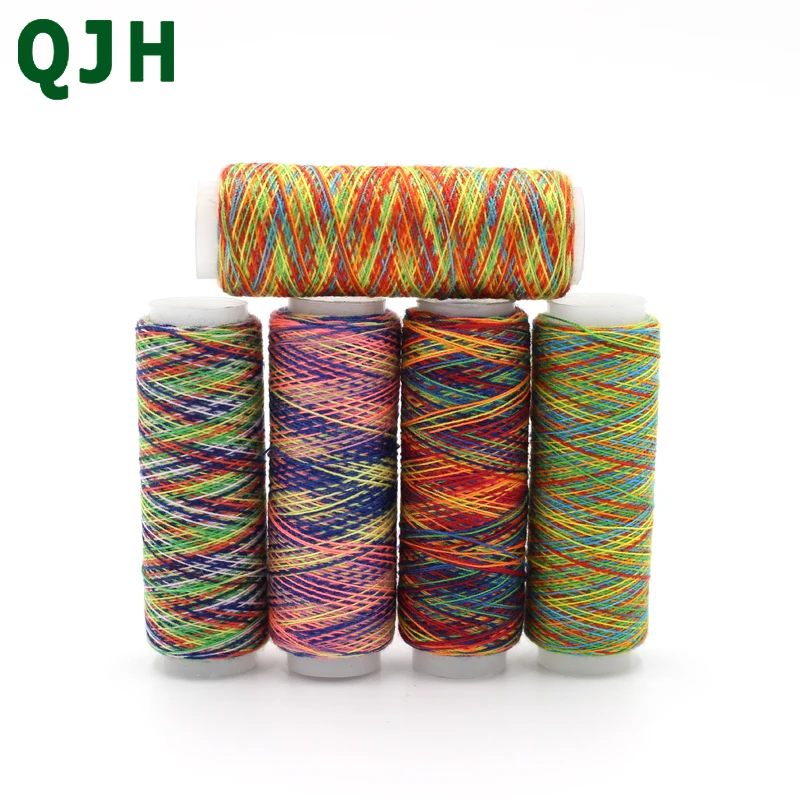 5pcs Rainbow Color Sewing Thread DIY Embroidery Sewing Yarn Knitting Thread SE