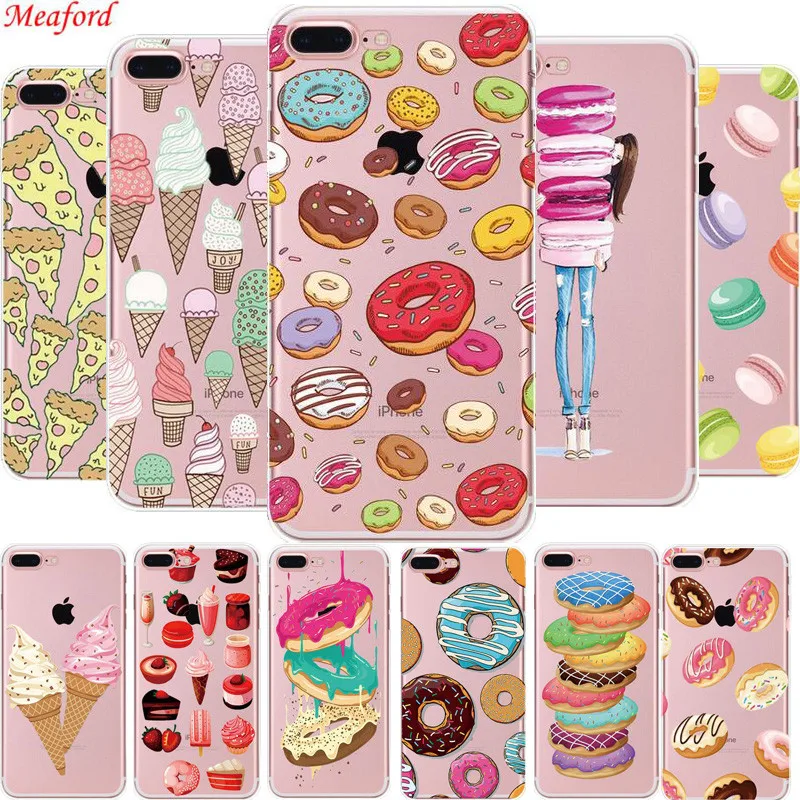 

Case for iphone 6s 6 s 7 8 plus 5s 5 se Case Soft TPU silicone Fundas For iPhone XS MAX XR X XS Case Cover ice cream Donut Coque