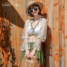 Купальные костюмы из 3 предметов Женская одежда для плавания женский купальный костюм для девочек купальные костюмы Пуш-Ап купальный костюм Высокая талия плавательные платья купальный костюм