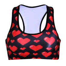 NEW 0100 Summer Sexy Girl Women red heat lips Padded Push Up Gym Vest Top Chest Running Sport Yoga Bras