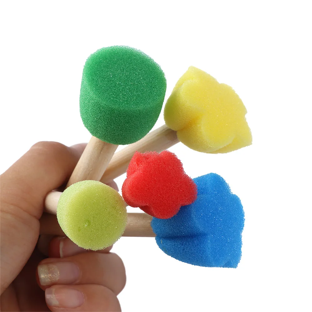5 Pcs/Set Sponge Painting Brushes DIY Flower Pattern Art Graffiti