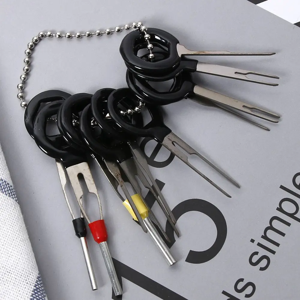 

11Pcs/Set Terminal Removal Tools Car Electrical Wiring Crimp Connector Pin Extractor Kit Car Repair Tool Set Plug key