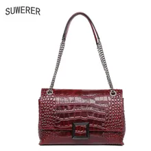 Новинка, женские сумки из натуральной кожи, модные сумки с крокодиловым узором, роскошные женские сумки, дизайнерские женские кожаные сумки