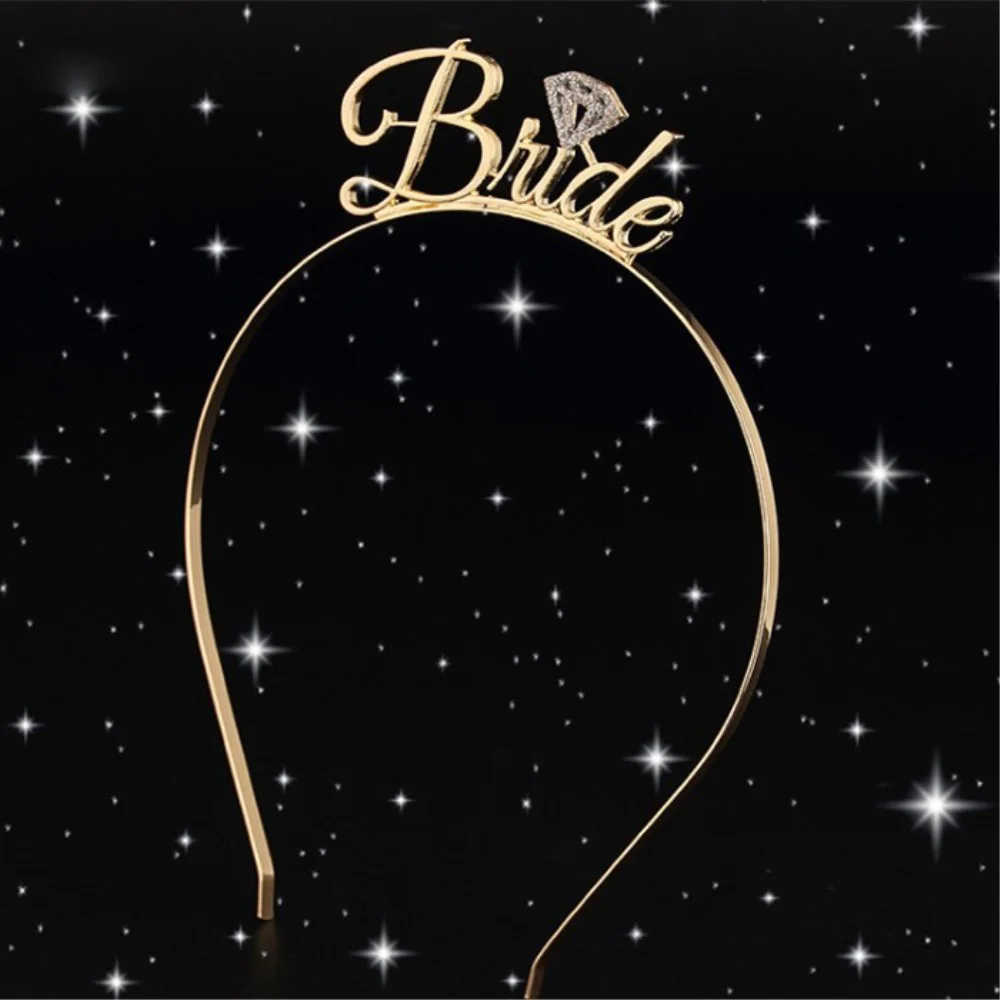 Wedding-Hair-Accessories-Gold-Bride-to-Be-Set-Bridesmaid-Bridal-Shower-Hen-Party-Rhinestone-Tiara-Crown
