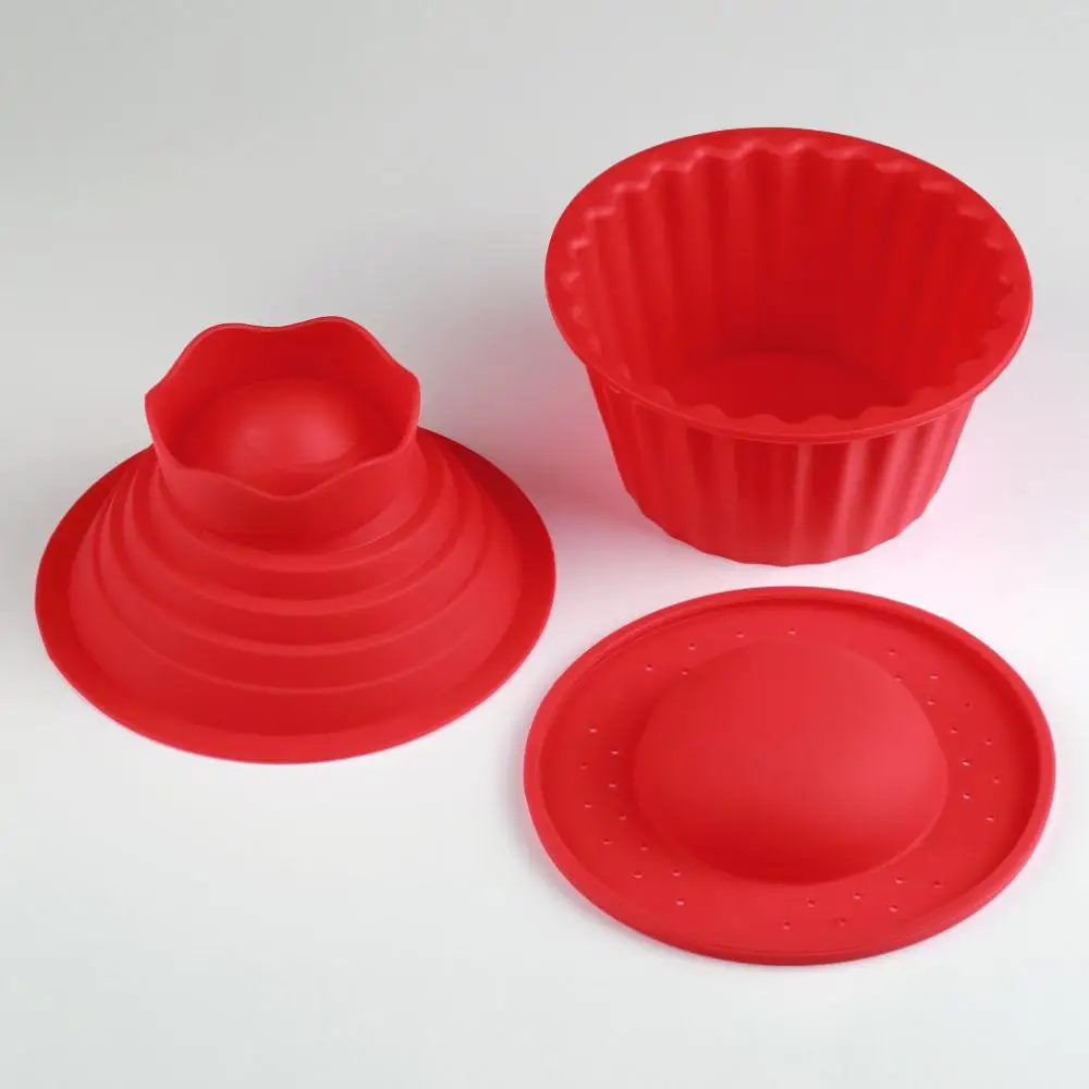 

High Quality Silicone Giant Cupcake Mold,3 PCS Big Top Cupcake Silicone Mould,Heat Resistant Bake tools Baking Maker