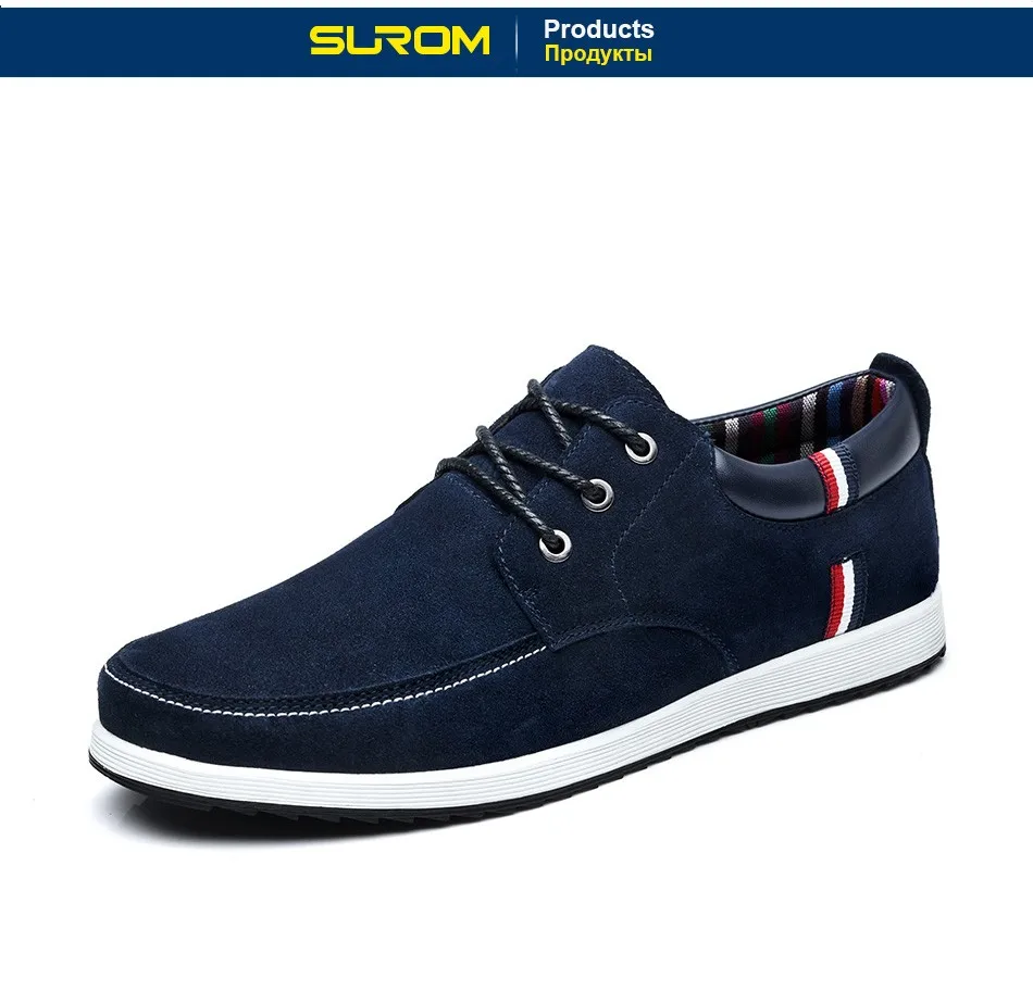 SUROM Autumn Spring Men's Casual Shoes Moccasins Leather Suede Krasovki Men Loafers Summer Luxury Brand Fashion Male Boat Shoes 11