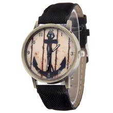 2018 Популярные винтажные якорь Sailor Watch Для женщин очаровательные джинсы кожа аналоговые кварцевые часы Relogio Feminino Relojes Mujer Часы