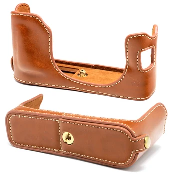 

DEEREKIN PU Leather Half Case with Strap for Fuji Fujifilm X100F Digital Camera Brown/Black/Coffee