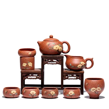 

200ML Handpainted beauty teapot cups set yixing purple clay pot mugs kung fu drinkware suit tieguanyin dahongpao puer tea