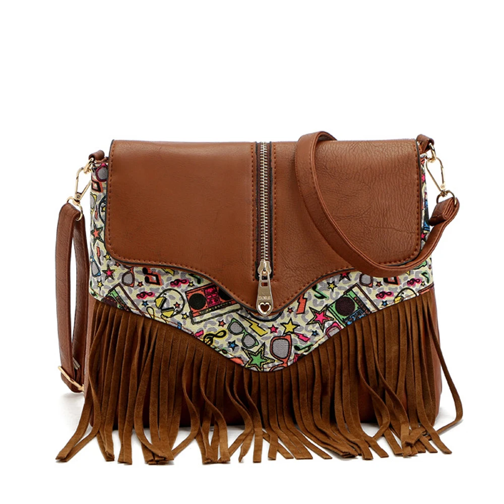 Brazilian style restoring ancient way tassel fringe bag tassel Trend PU