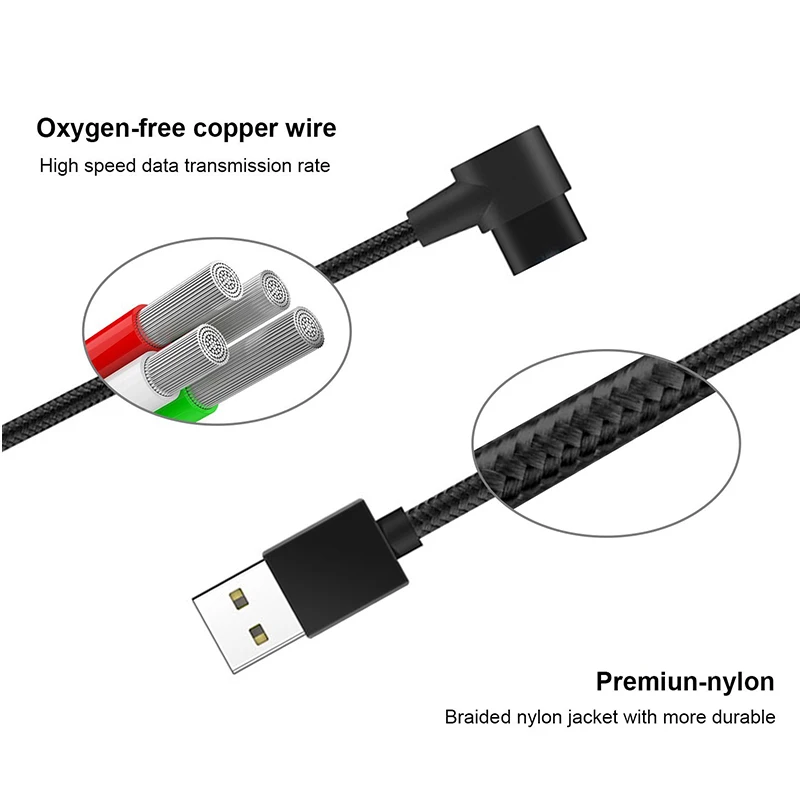 90 градусов угол локоть Магнитный зарядный кабель Быстрая зарядка Нейлоновый Шнур для Apple IPhone X 8 8 PLUS 7 7 6 6 S Plus 5 5S 5C SE