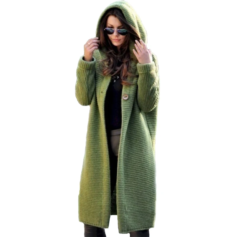 Fashion Knit Cardigan Women 2022 Spring Autumn Long Sleeve Hooded