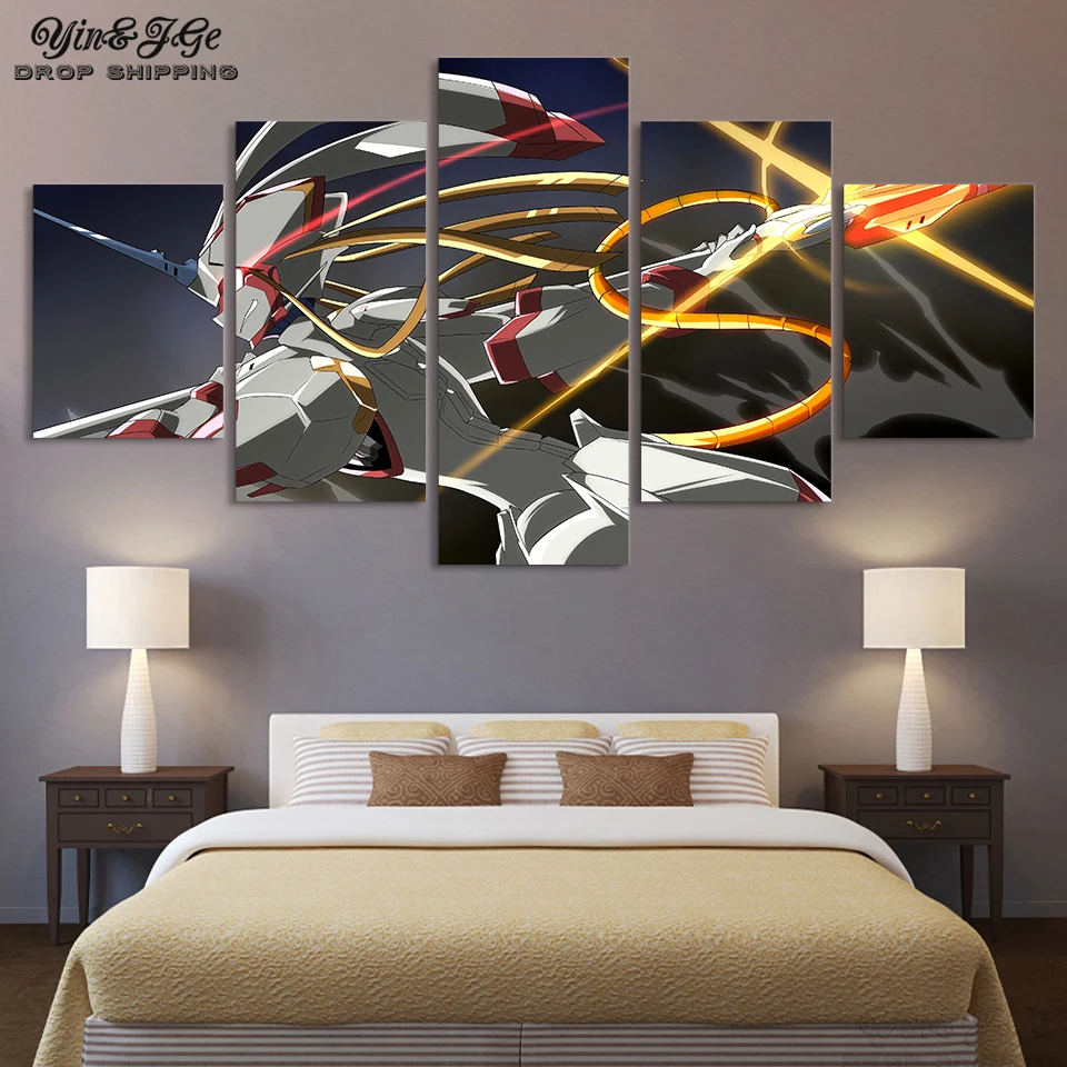 Canvas Pictures Frame Wall Art 5 Piece Darling in the FranXX Painting Living Room Modular Prints Anime Poster Home Decoration | Дом и сад