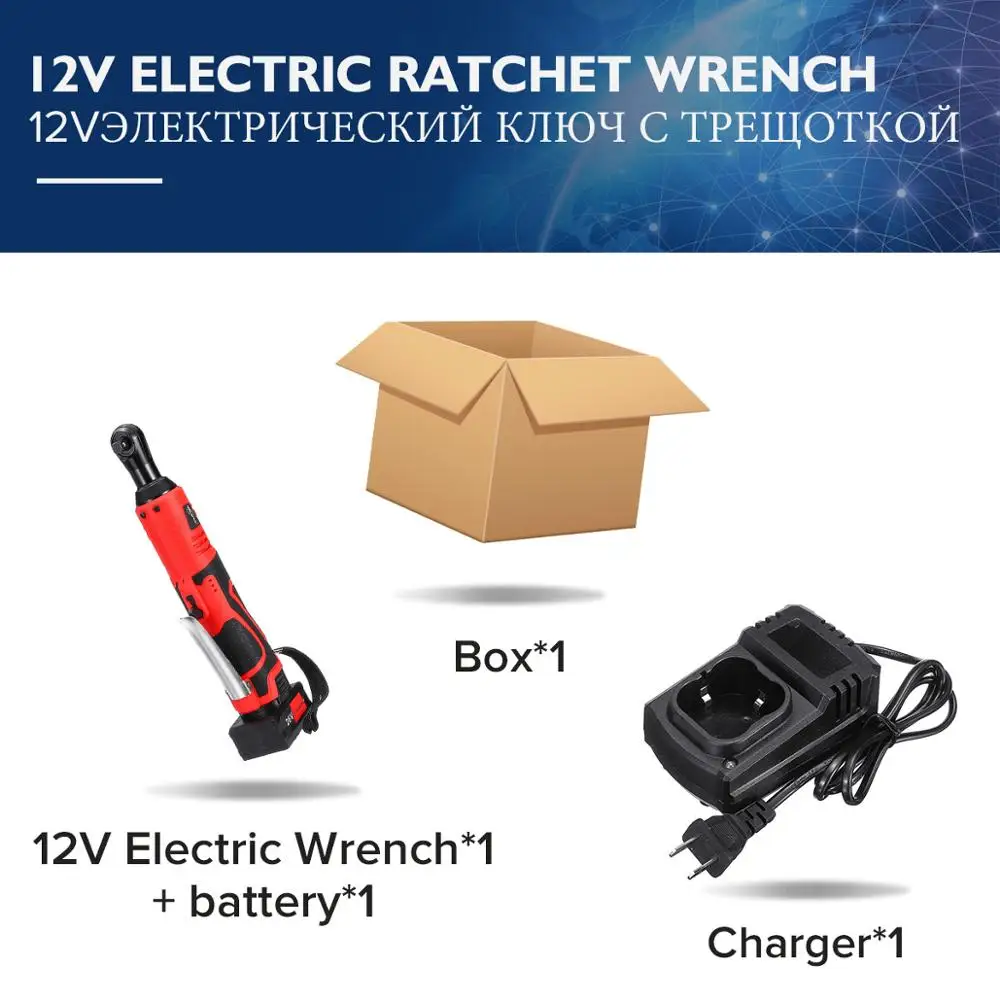 12V Box 26 в/12 в беспроводной электрический ключ 3/8 дюймов электрический ключ с трещоткой литиевая батарея прямоугольный ключ+ светодиодный светильник Инструменты для ремонта автомобиля - Цвет: 12V Box