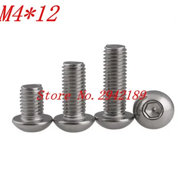 

100pcs iso7380 M4*12 M4 x 12 A2-70 stainless steel button head screw