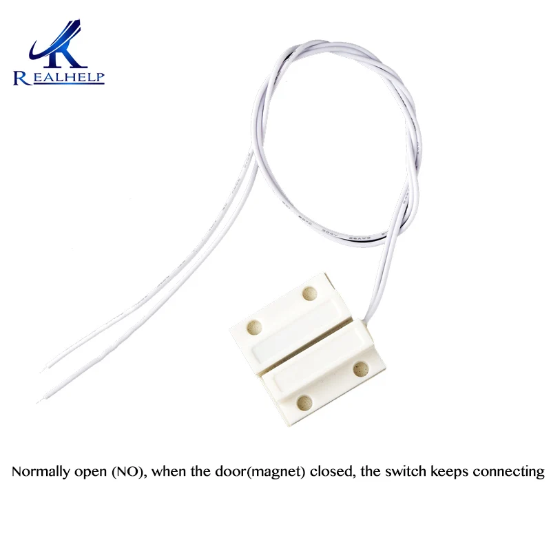 Проводной оконный Магнитный контактный датчик детектор переключатель для GSM домашней сигнализации безопасности пластиковый тростниковый контактный датчик для сигнализации - Цвет: White NO