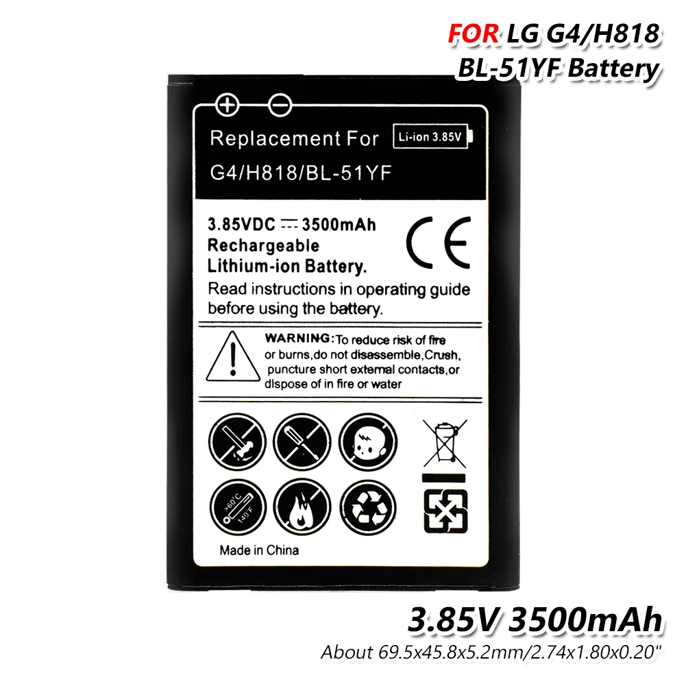 Аккумулятор для литиевого аккумулятора LG G4 H818 H815 H812 H811 H810 F500 3500 мАч элемент