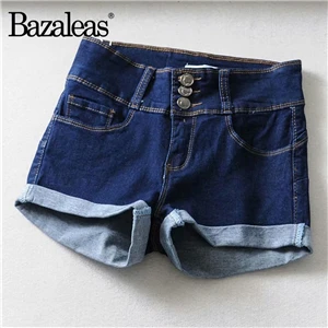 TM23 dark blue Летние уличные сексуальные три кнопки панк короткие Feminino джинсовые шорты Harajuku женские Шорты повседневные шорты - Цвет: TM23 dark blue