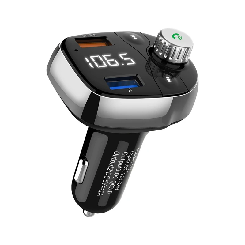 T62 Быстрая зарядка 3,0 автомобильный Bluetooth fm-передатчик два usb порта QC3.0 автомобильное зарядное устройство fm-модулятор MP3-плеер автомобильный Зажигалка Handfree - Тип штекера: Универсальный