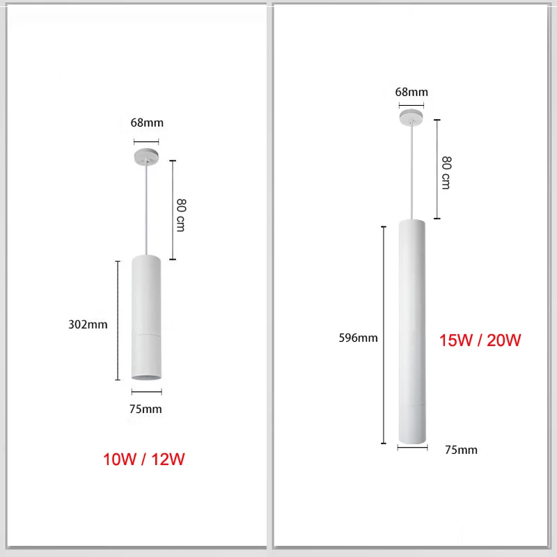 Модный светодиодный подвесной светильник s для ресторана/столовой/бара, современный цилиндрический черный/белый подвесной светильник, светильник ing 10 Вт/15 Вт/20 Вт