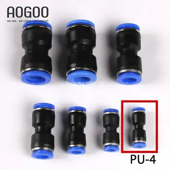 

100pcs/lot PU4 4mm To 4mm Tube Pneumatic One Touch Push In Pipe Fitting Joint Coupler